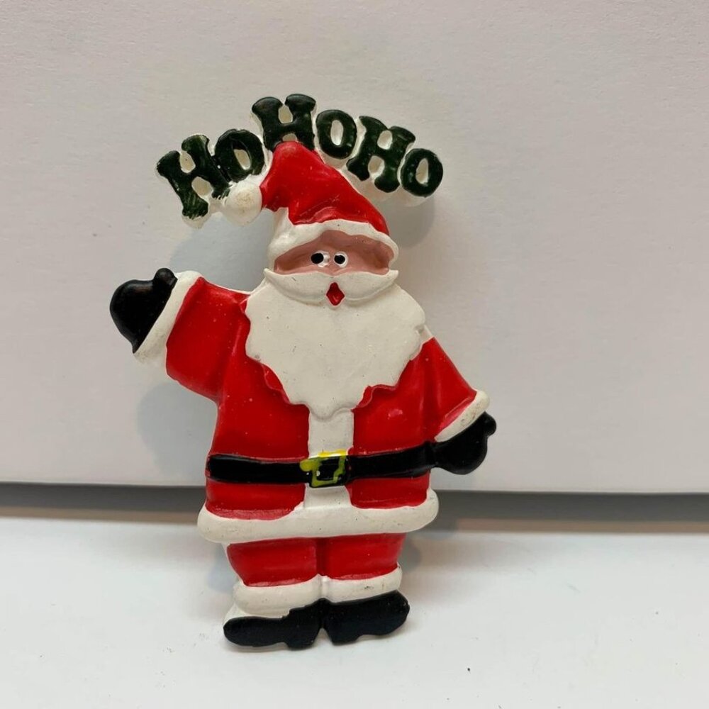 Vintage Santa Brooch Plastic